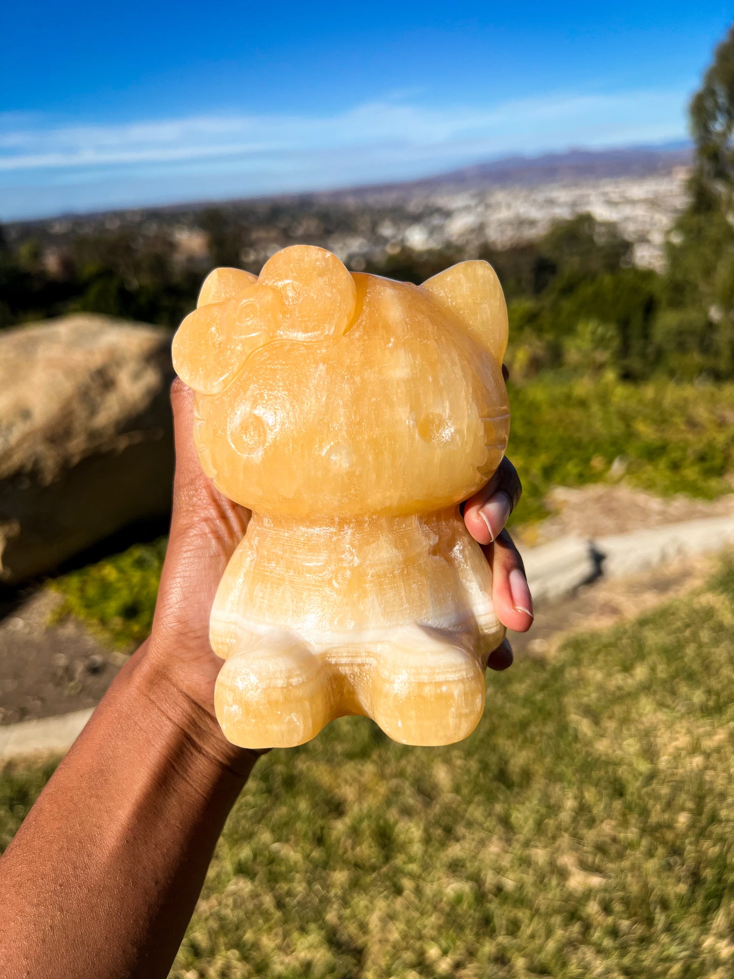 Orange Calcite Hello Kitty