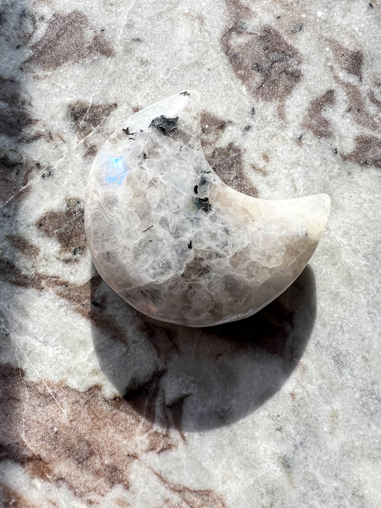 Moonstone Moon Carving