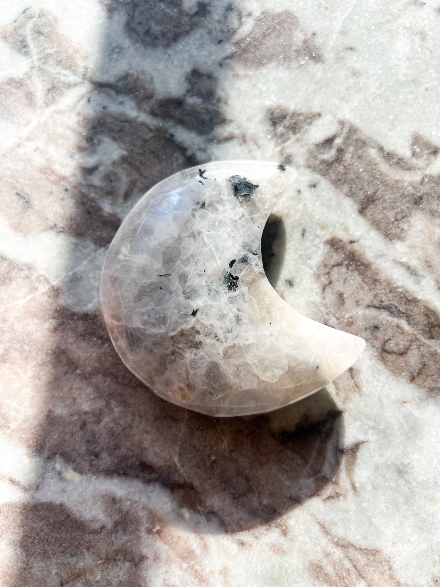 Moonstone Moon Carving