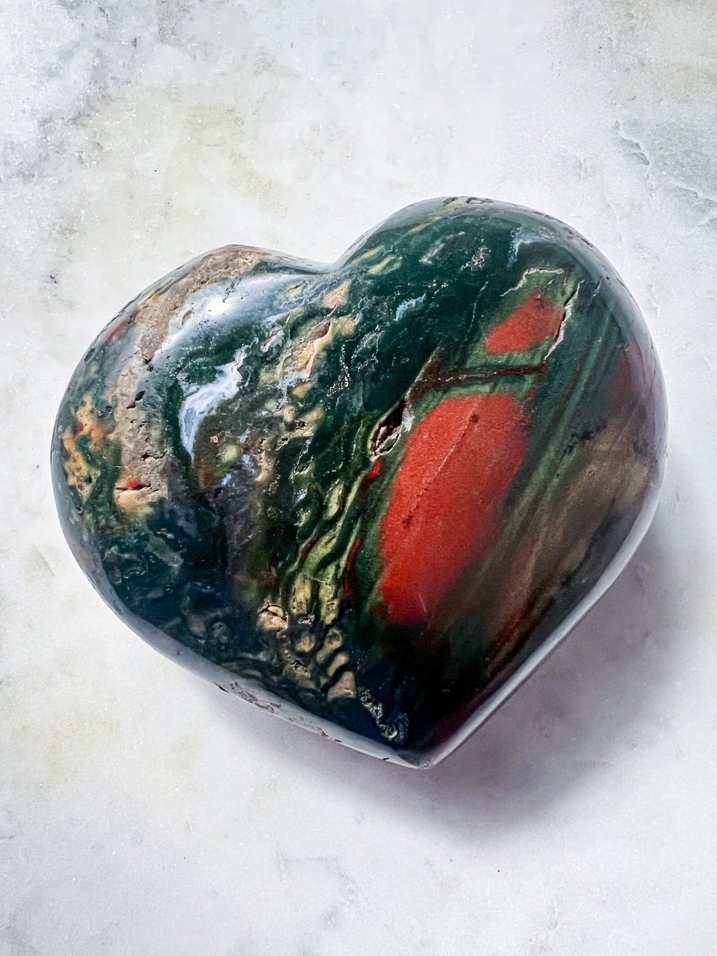 Large Ocean Jasper Heart