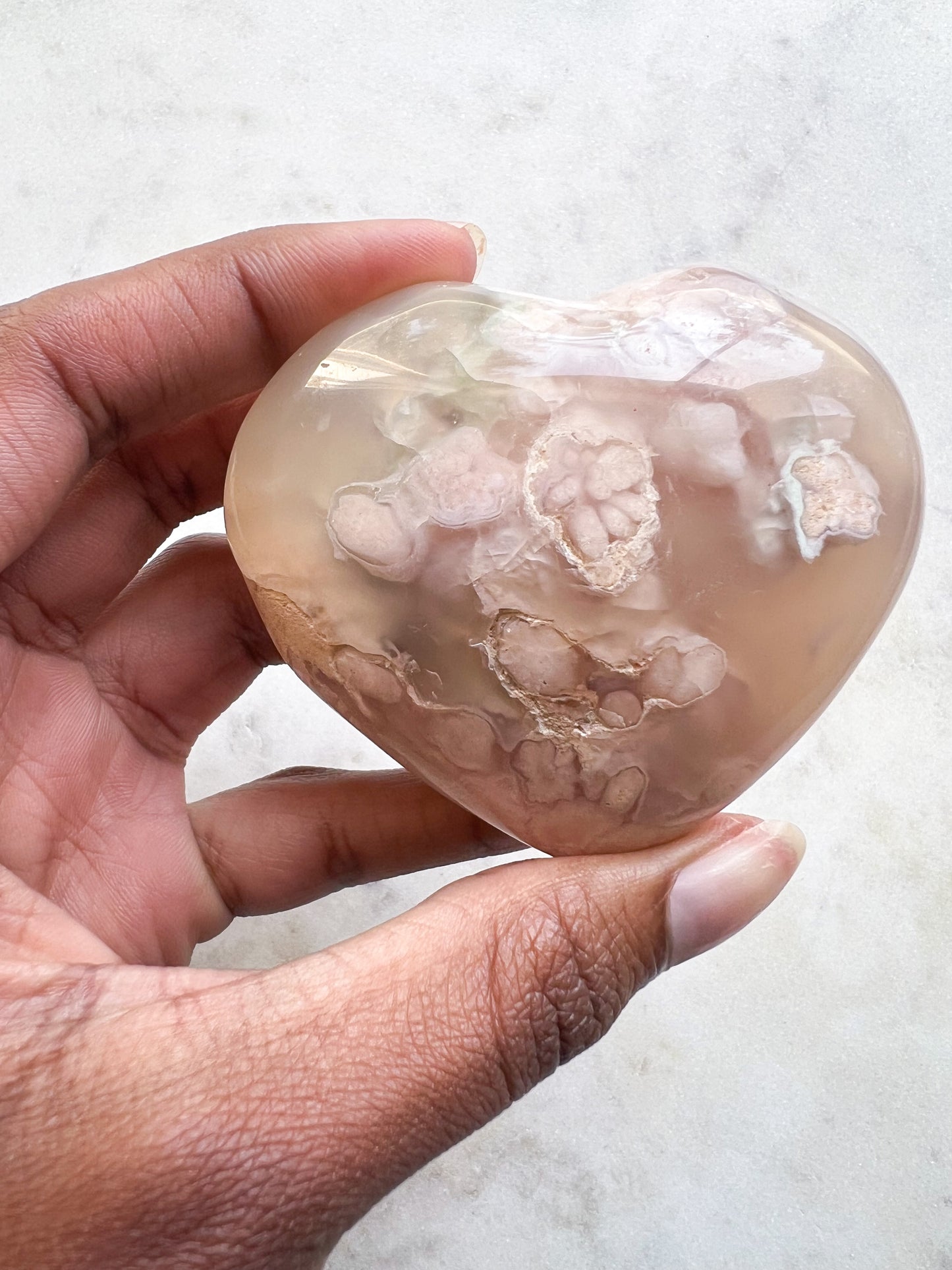 Flower Agate Hearts