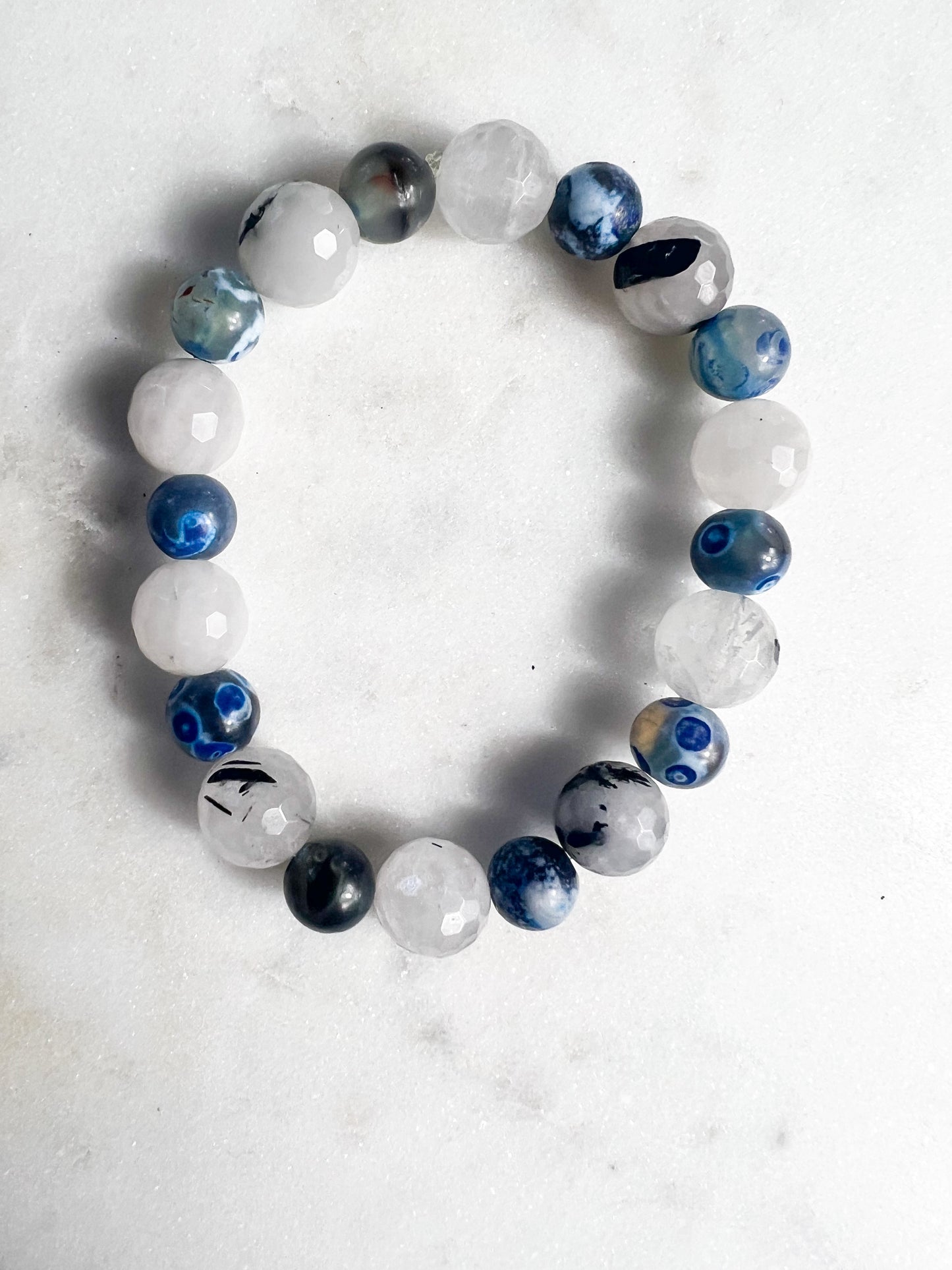 Tourmalinated Quartz Faceted Bracelets