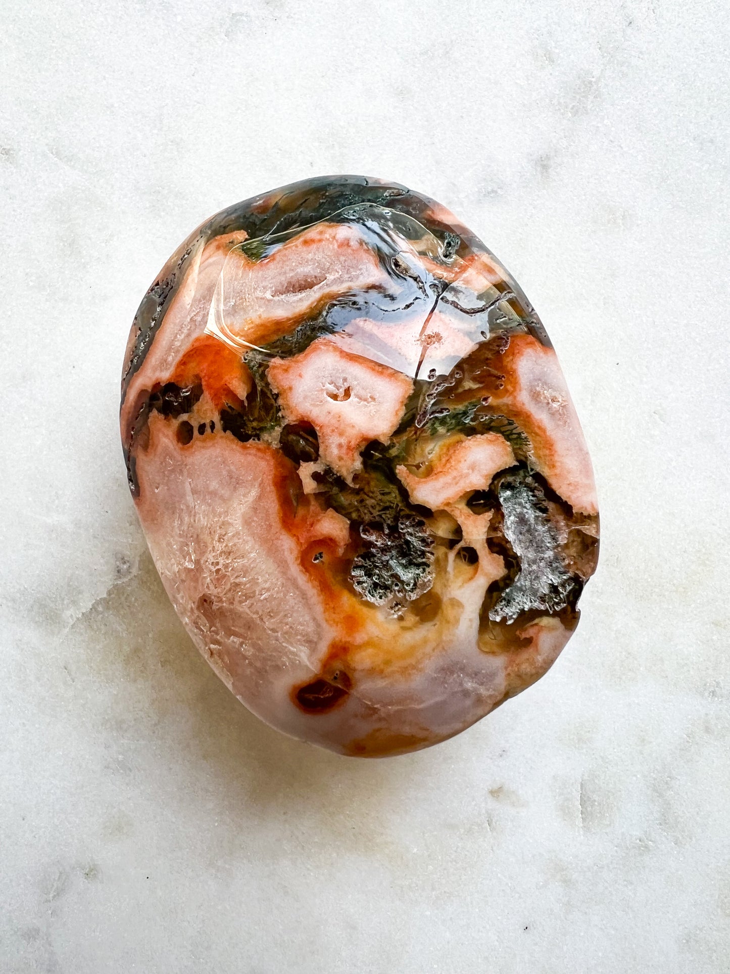 Carnelian Moss Palm Stones