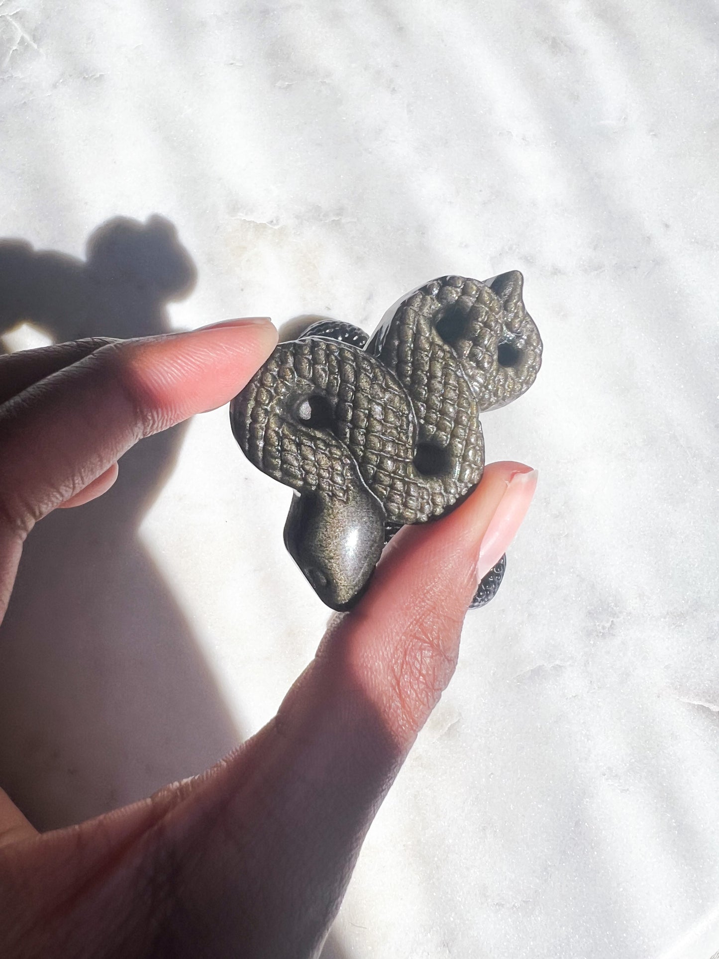 Golden Sheen Obsidian Snakes