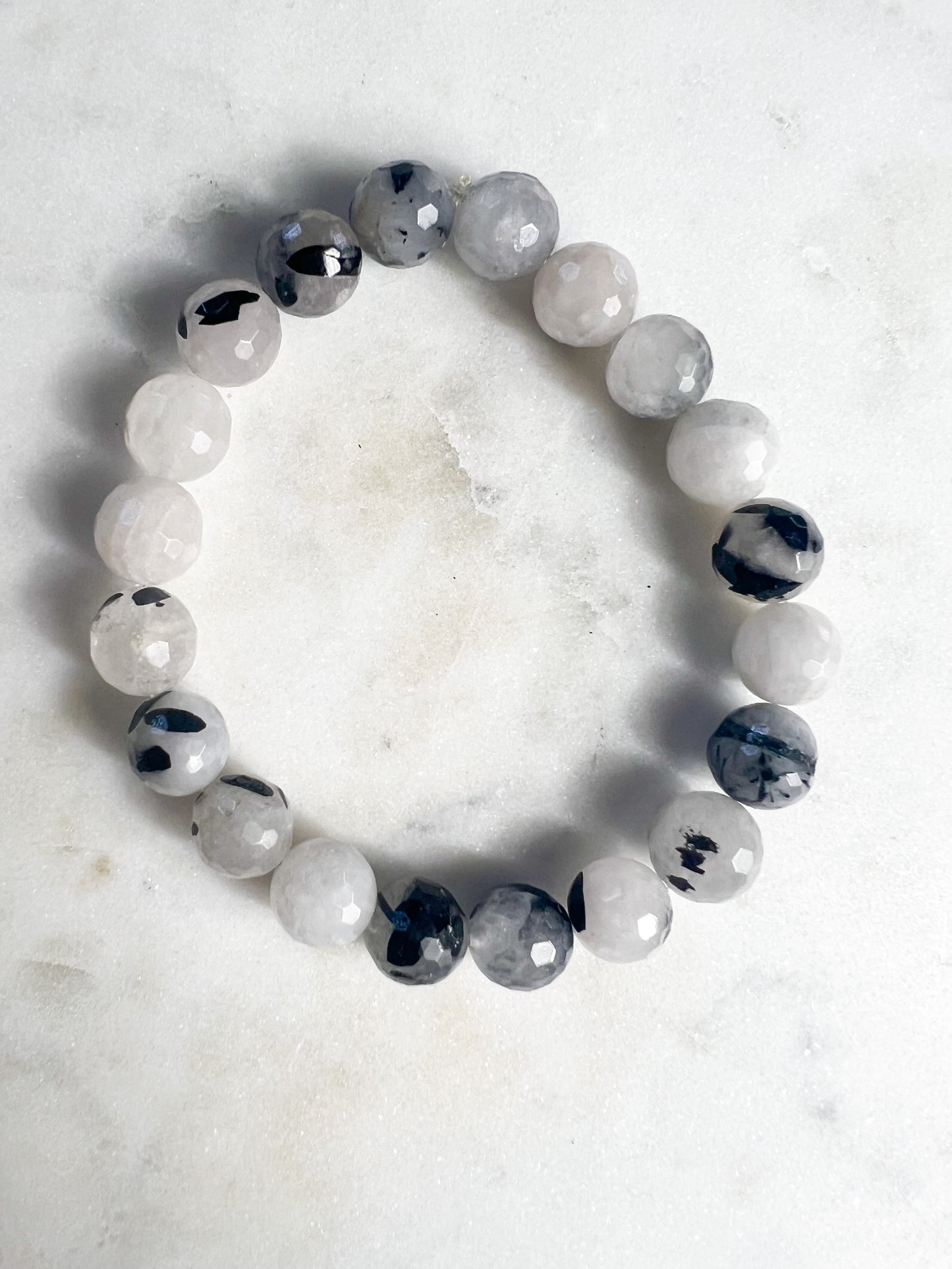 Tourmalinated Quartz Faceted Bracelets