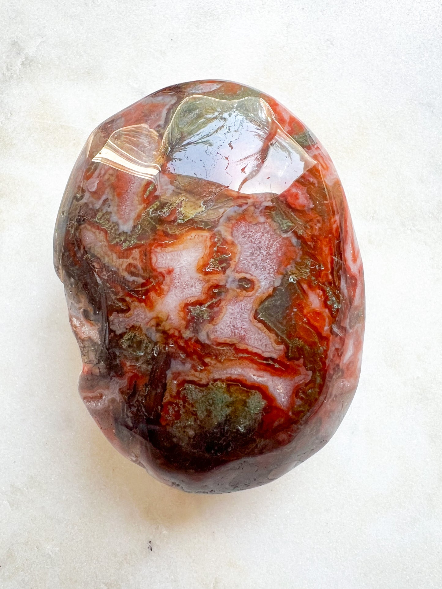 Carnelian Moss Palm Stones