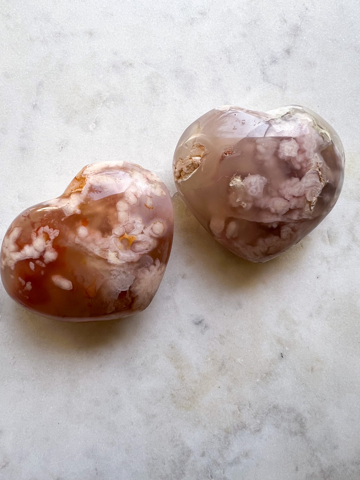 Flower Agate Hearts