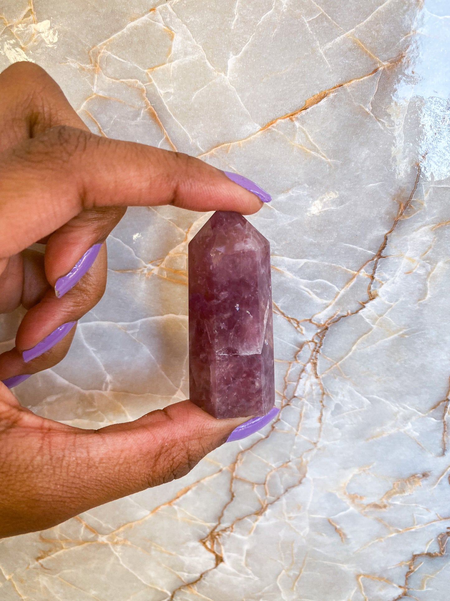 Lavender Rose Quartz Tower #1