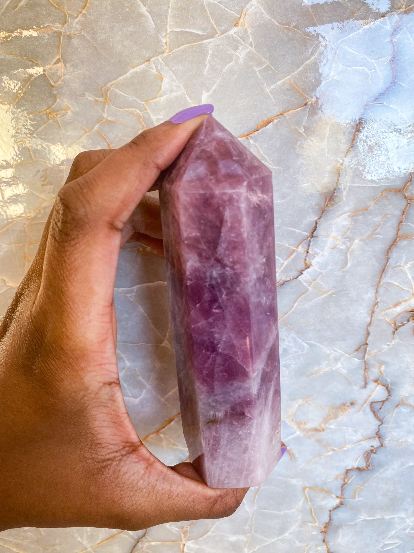 Lavender Rose Quartz Tower #8