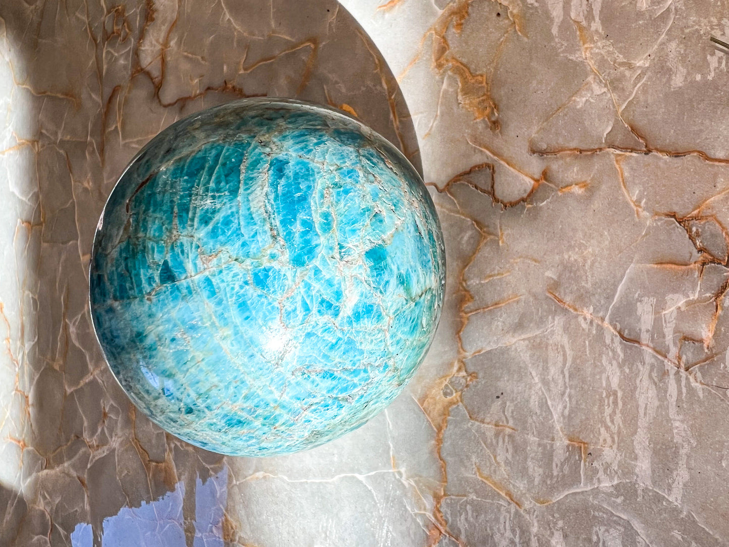 Blue Apatite Sphere