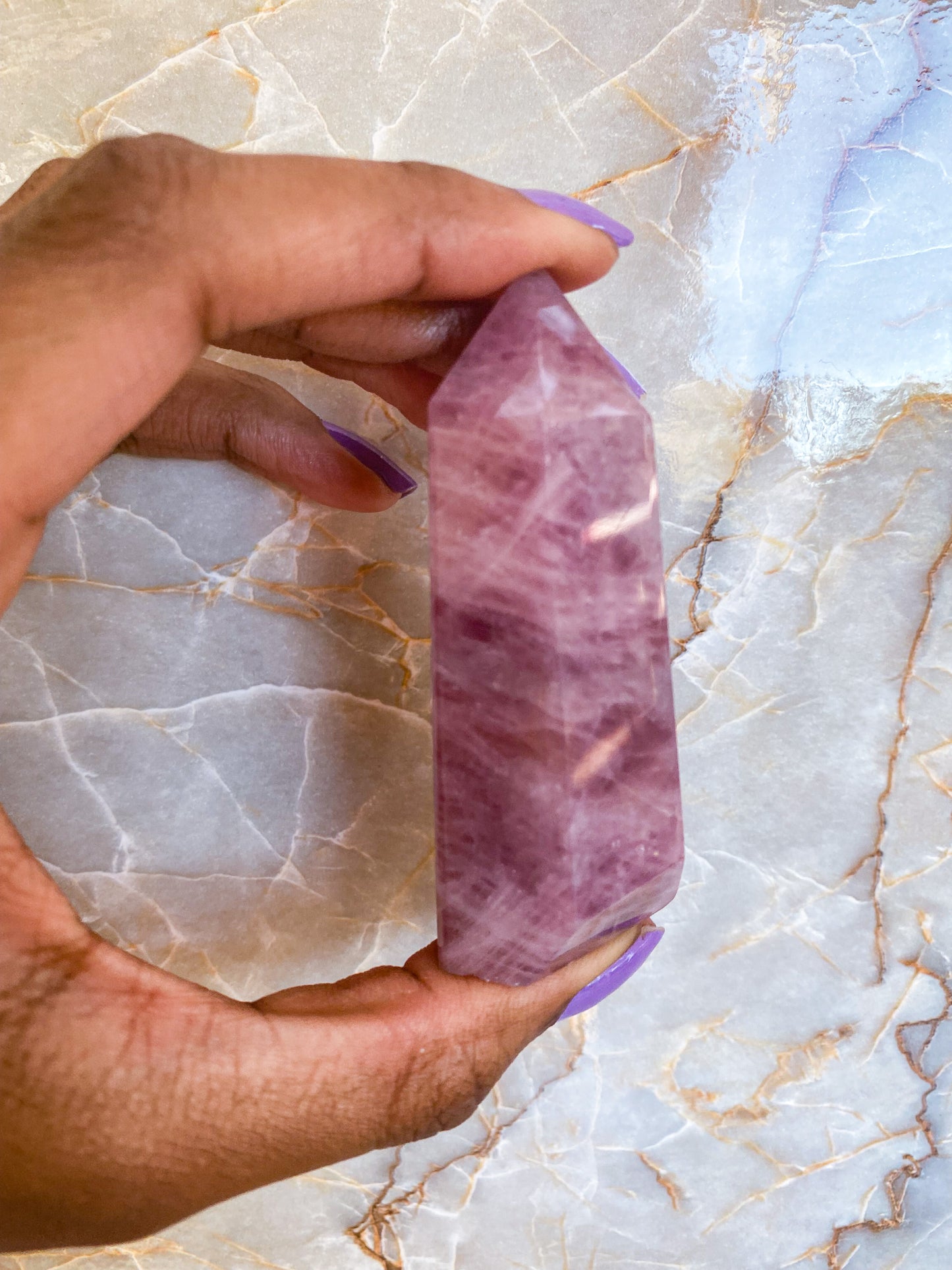 Lavender Rose Quartz Tower #4