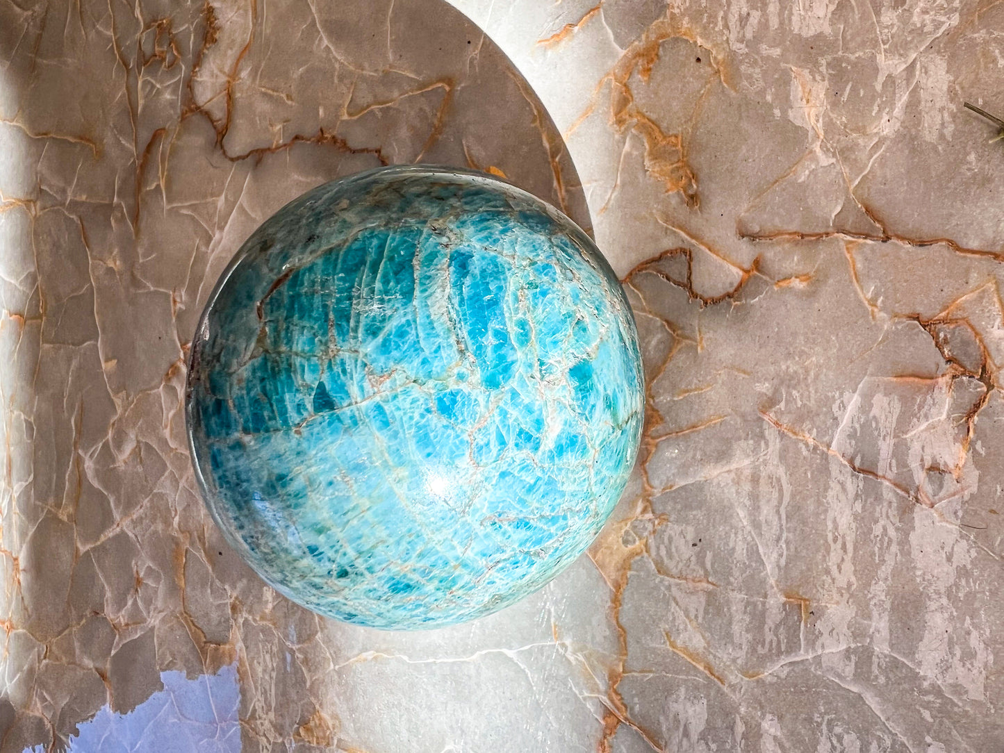 Blue Apatite Sphere