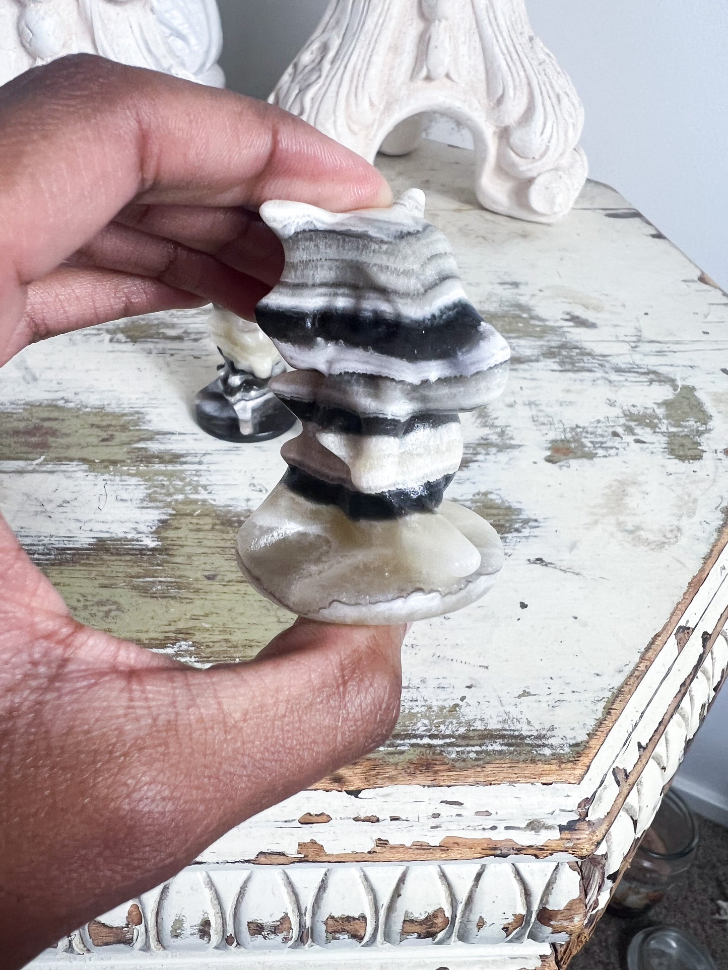 Mini Zebra Calcite Cubone