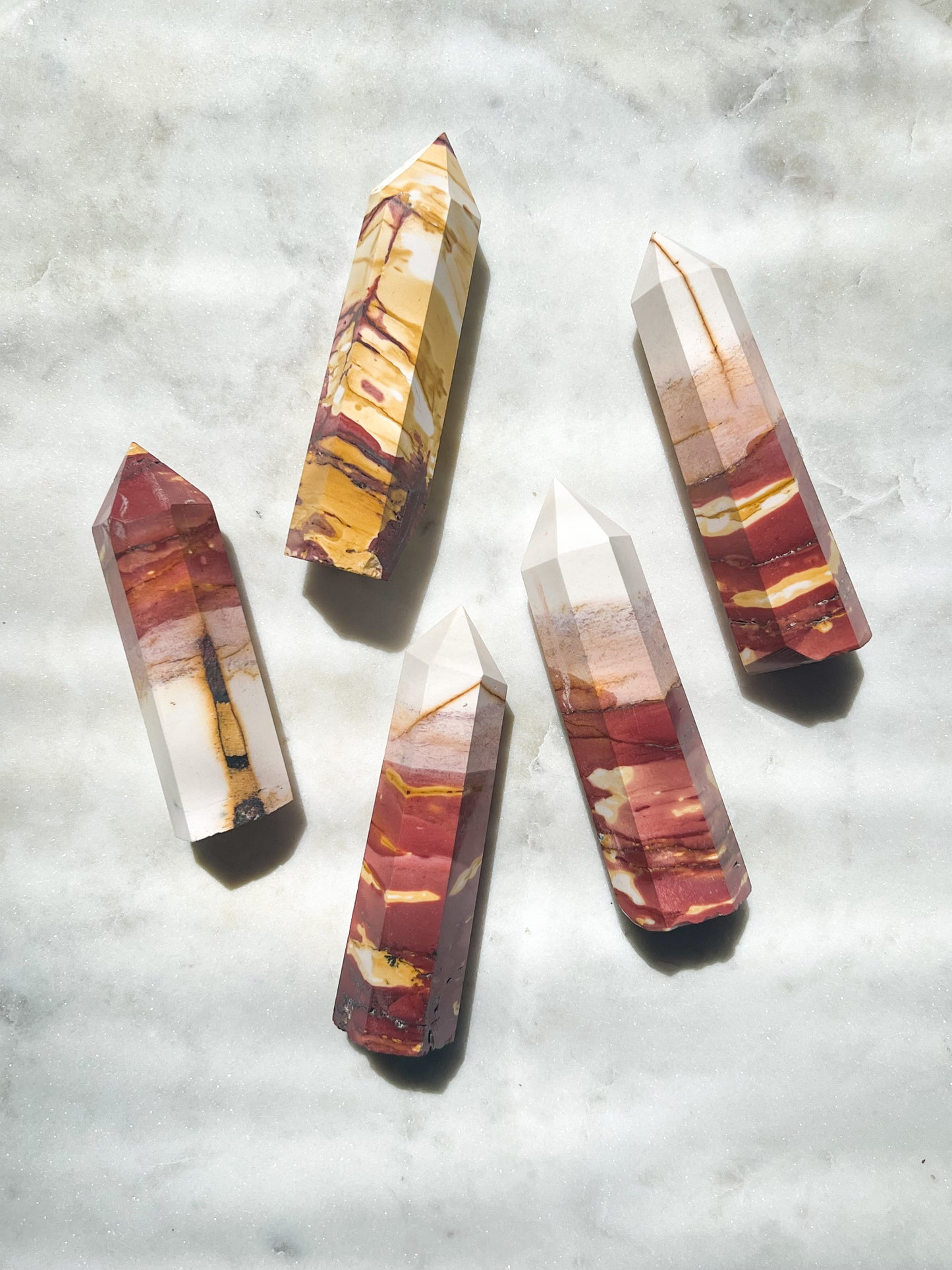 Red Mookaite Jasper Towers