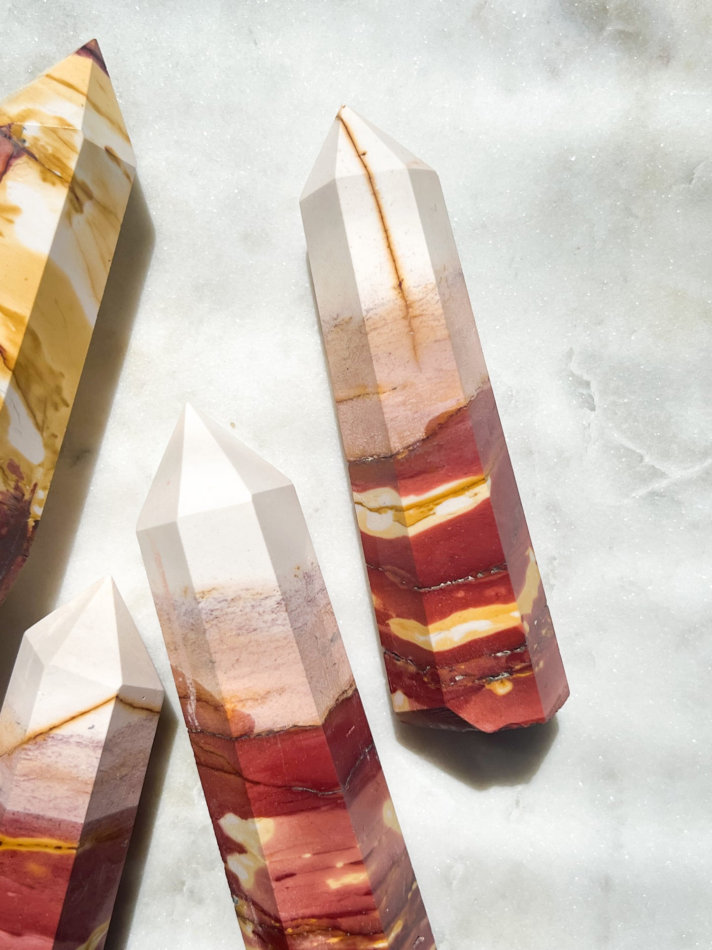 Red Mookaite Jasper Towers