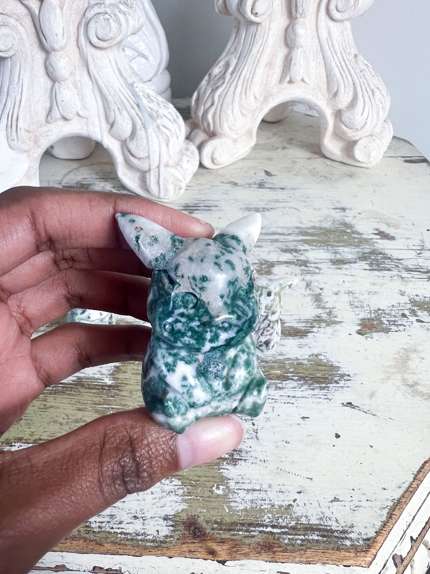 Mini Moss Agate Pikachu