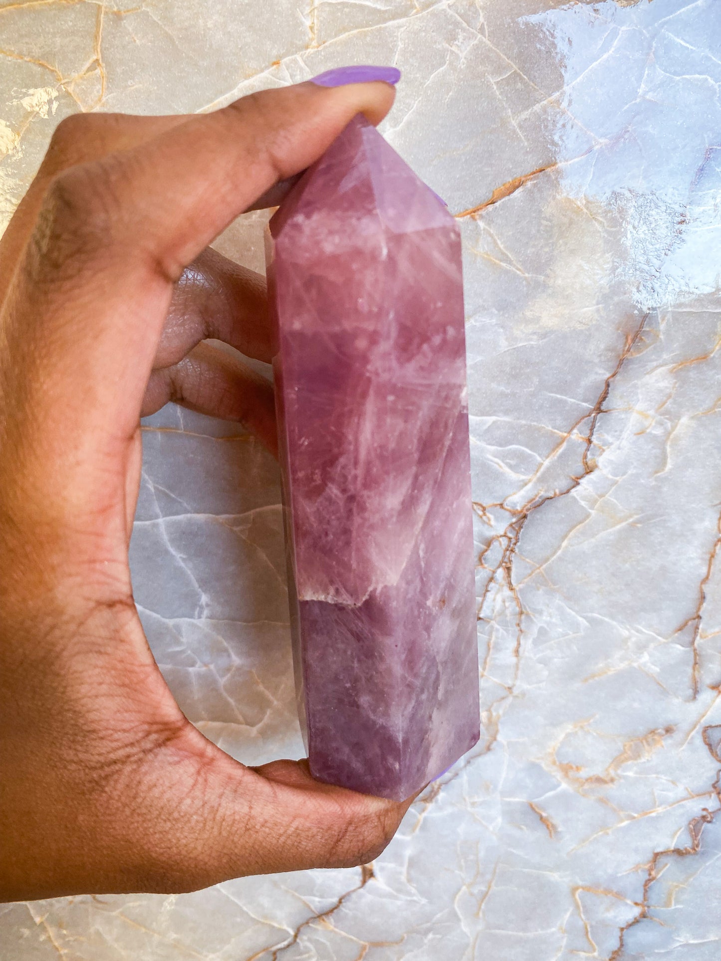 Lavender Rose Quartz Tower #6