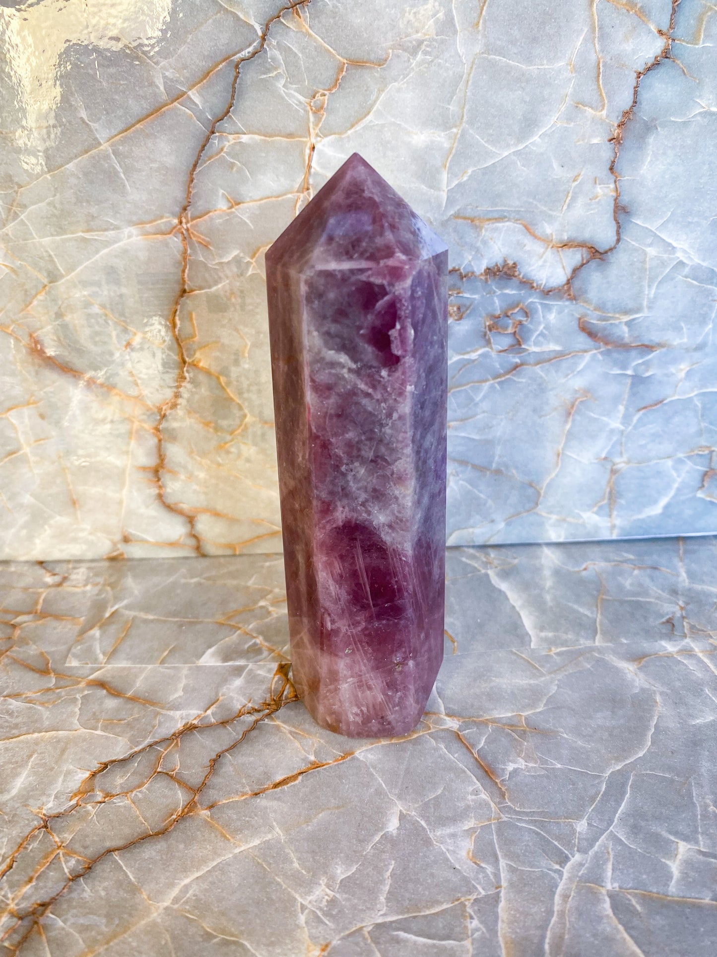 Lavender Rose Quartz Tower #8