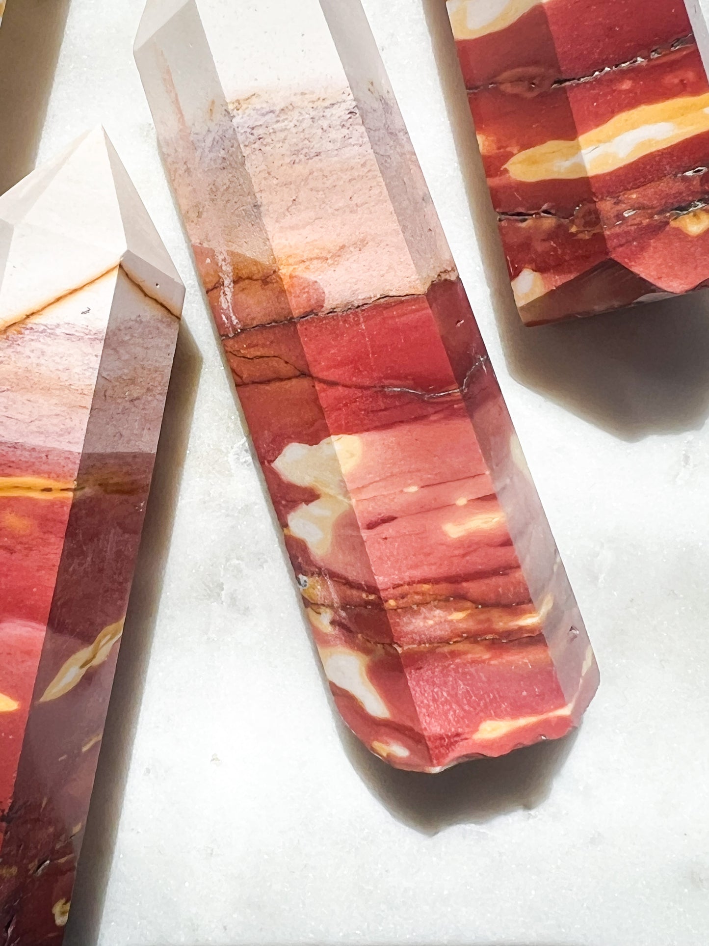 Red Mookaite Jasper Towers