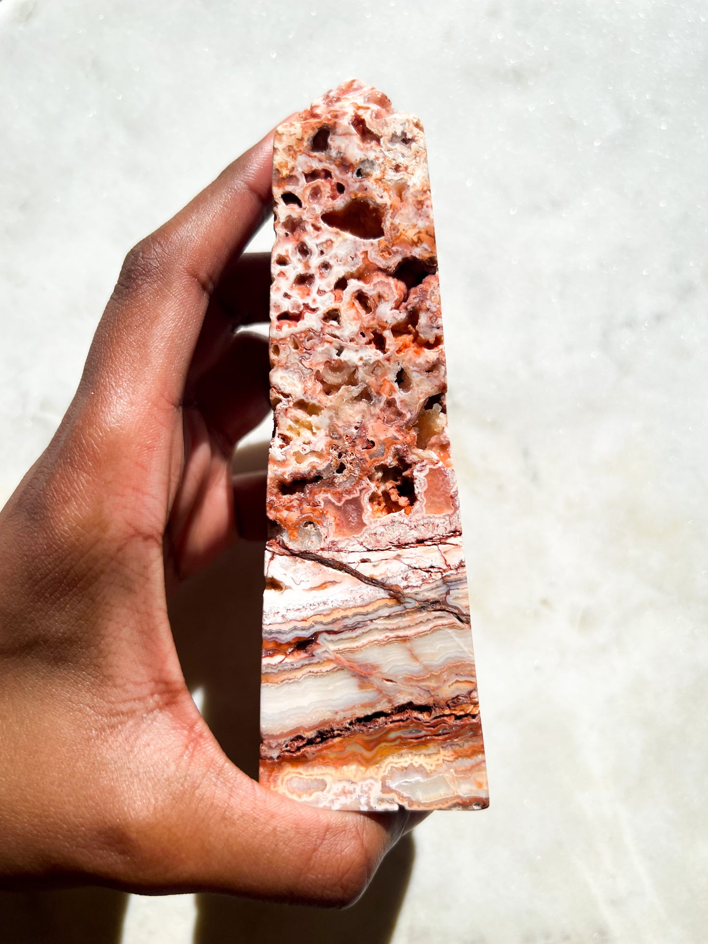 Mexican Crazy Lace Agate Tower B