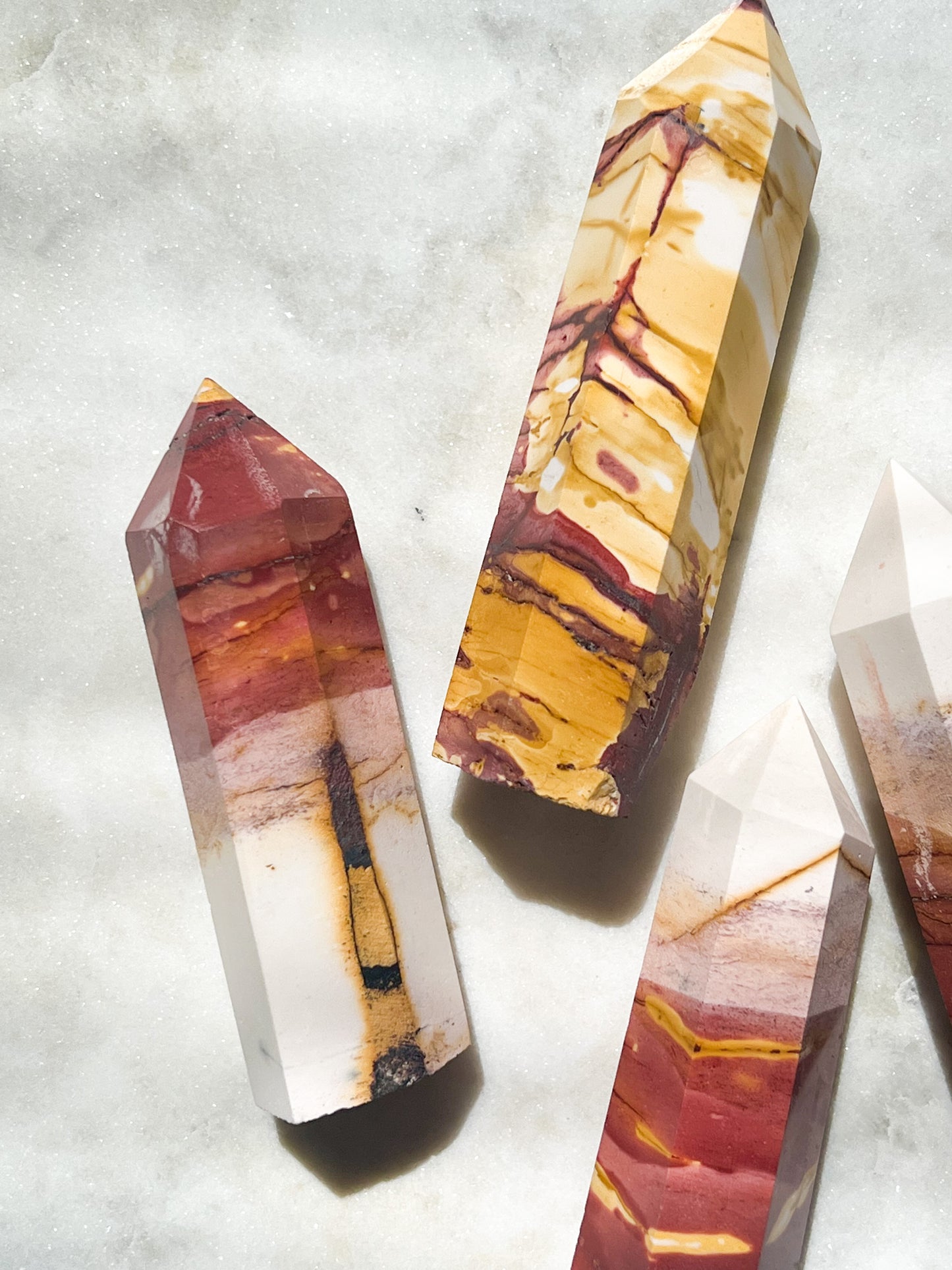 Red Mookaite Jasper Towers