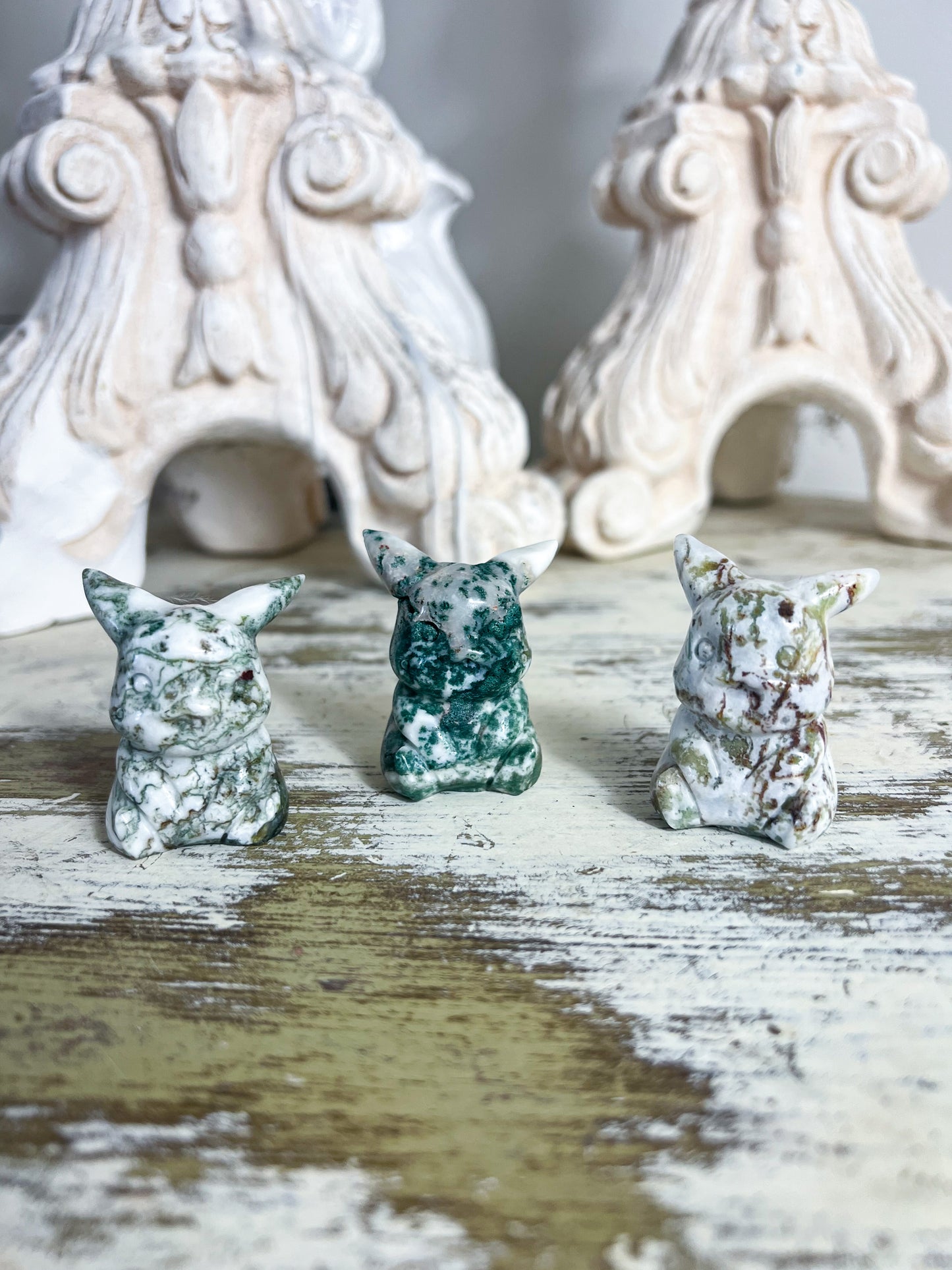 Mini Moss Agate Pikachu