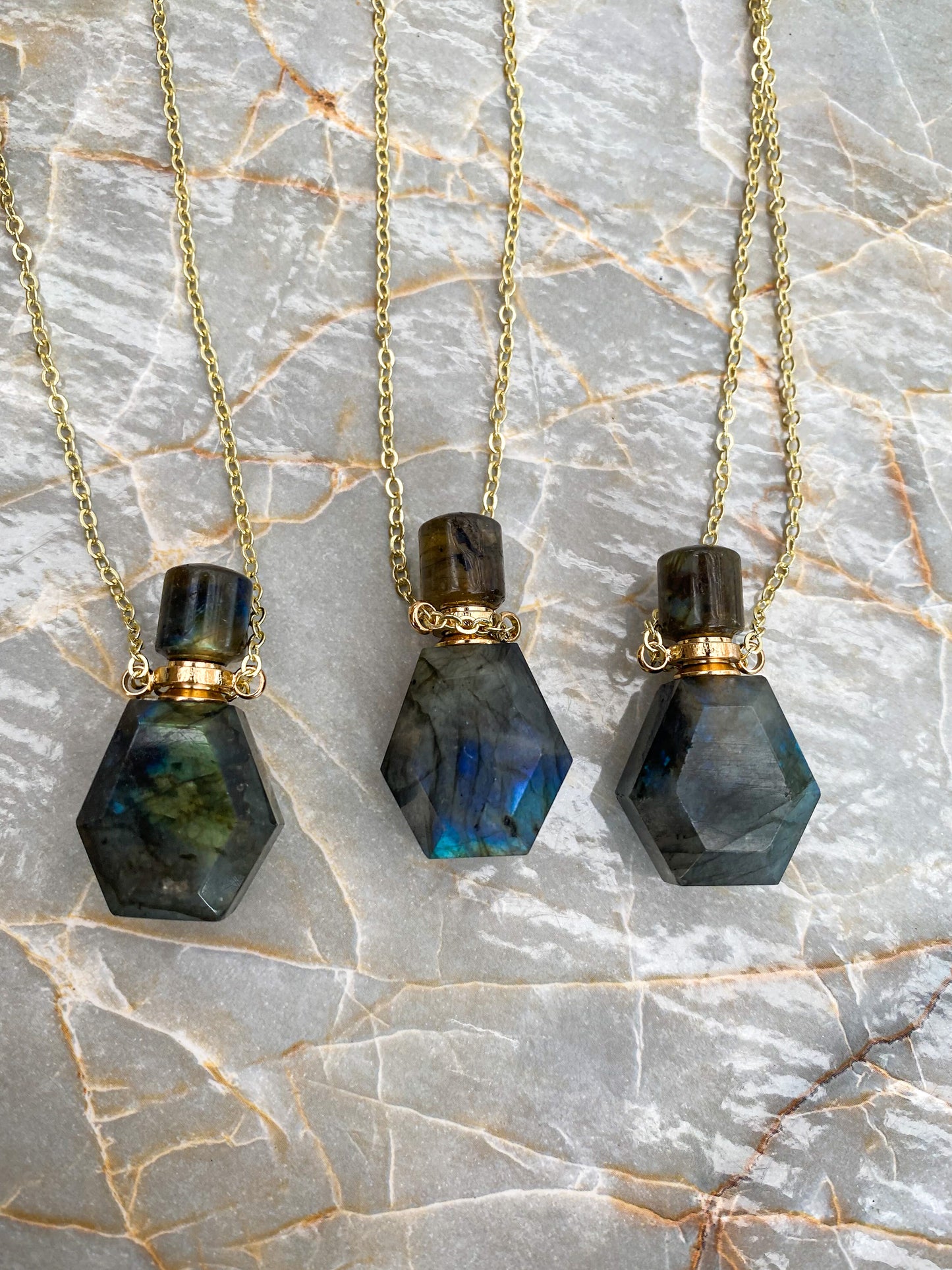 Labradorite Perfume Necklaces