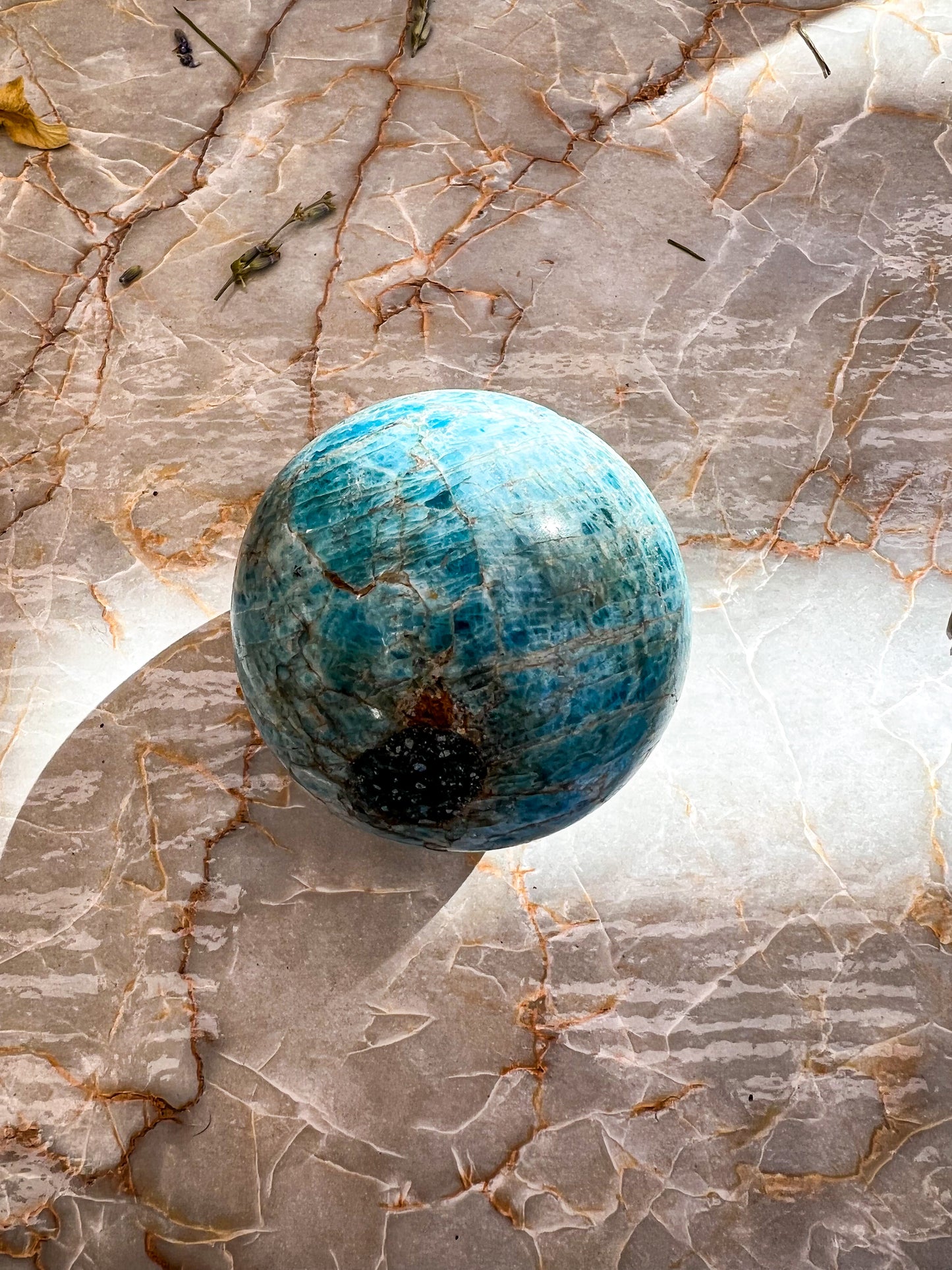 Blue Apatite Sphere