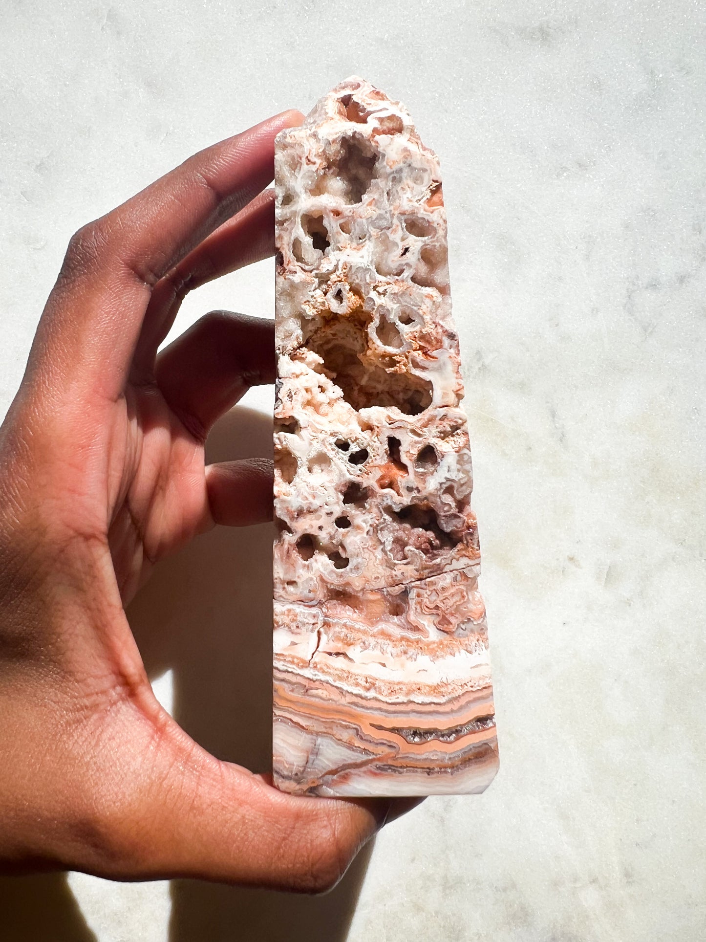Mexican Crazy Lace Agate Tower A