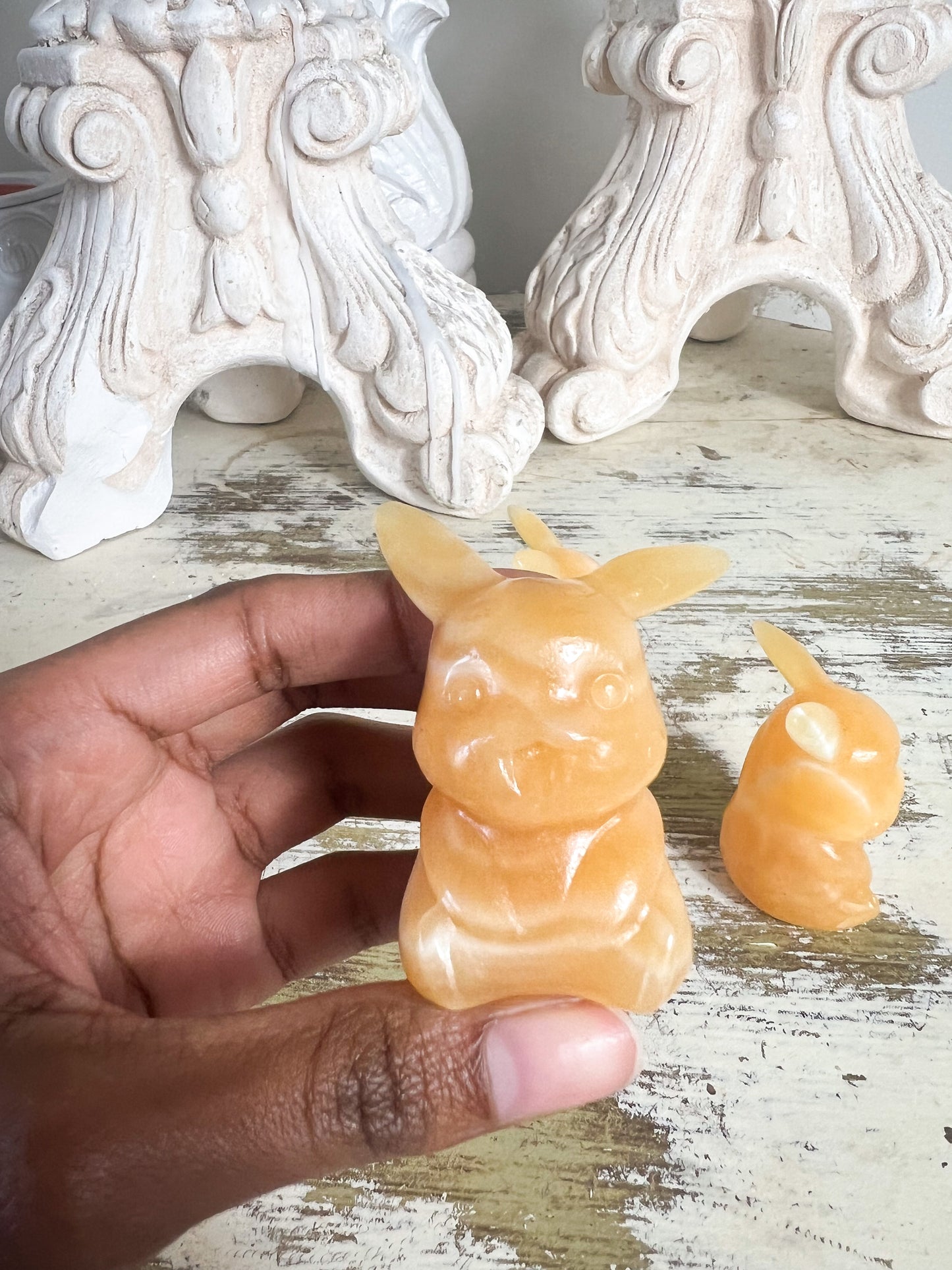 Mini Orange Calcite Pikachu