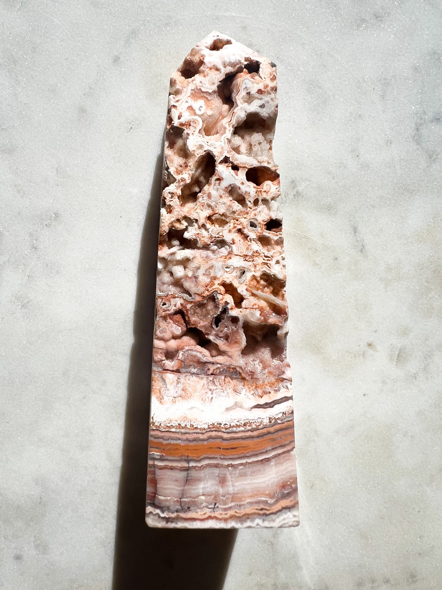 Mexican Crazy Lace Agate Tower A