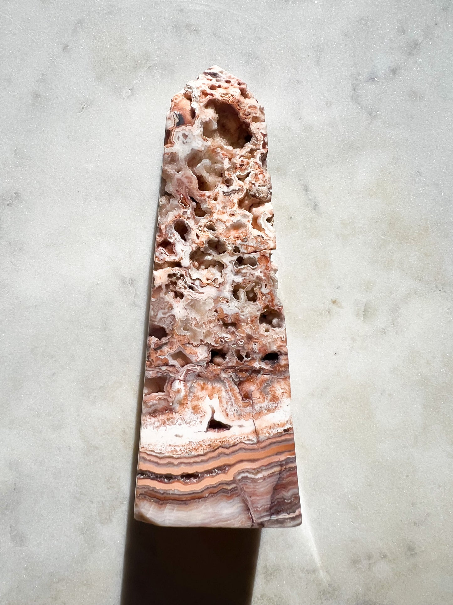 Mexican Crazy Lace Agate Tower A