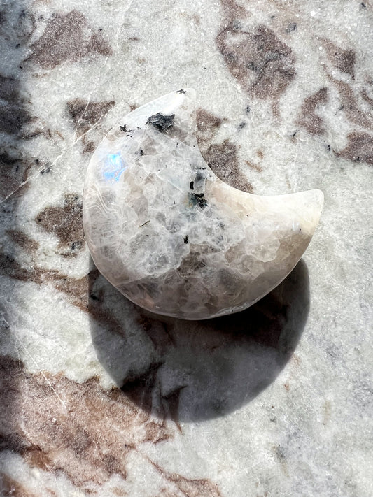 Moonstone Moon Carving