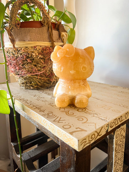 Orange Calcite Hello Kitty