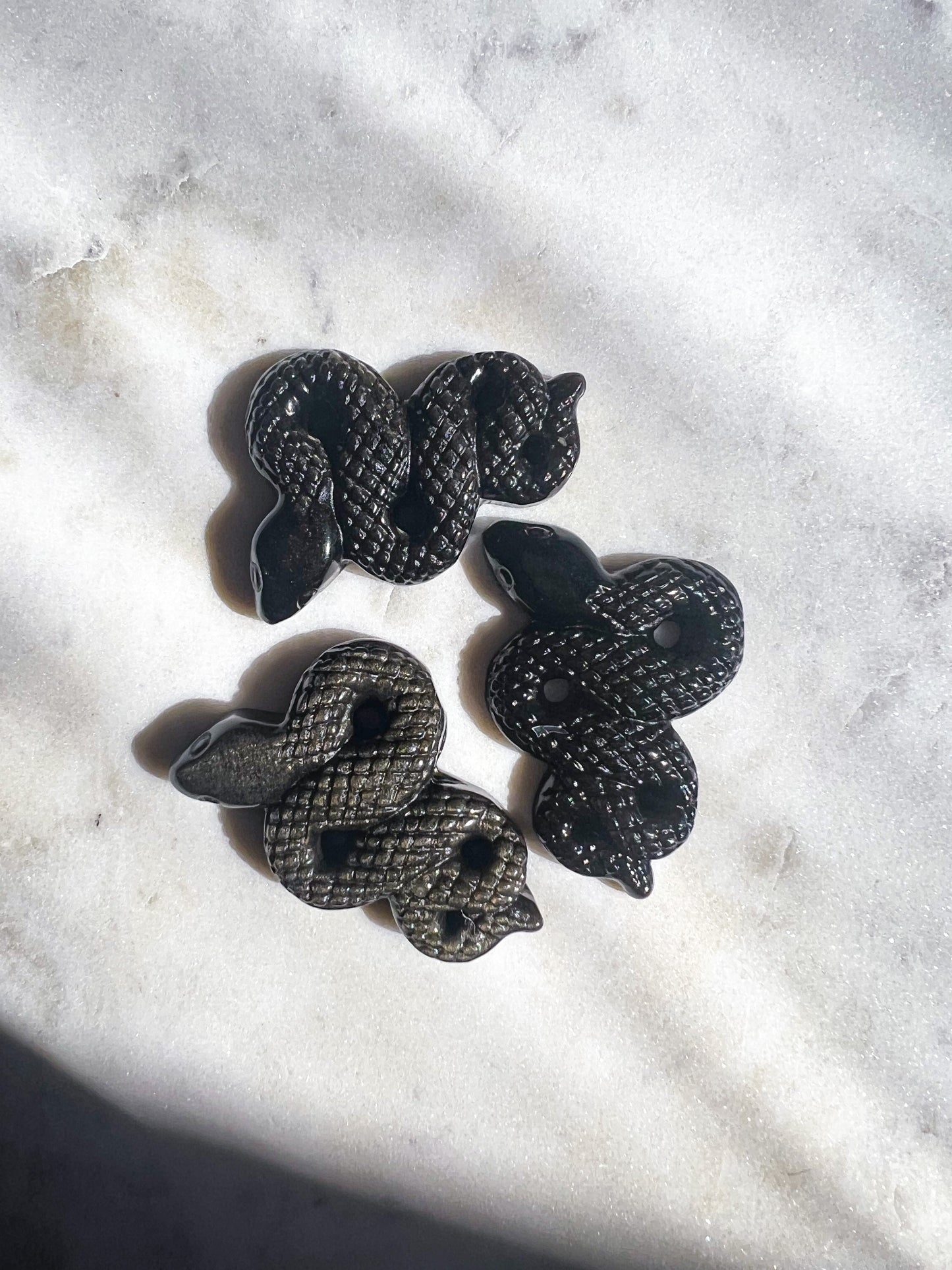 Golden Sheen Obsidian Snakes