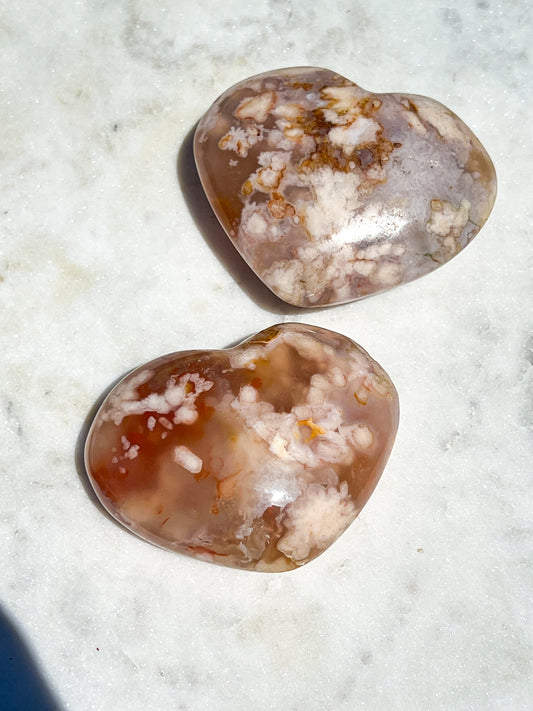 Flower Agate Hearts