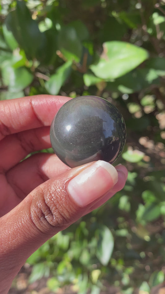 Mini Rainbow Obsidian Spheres