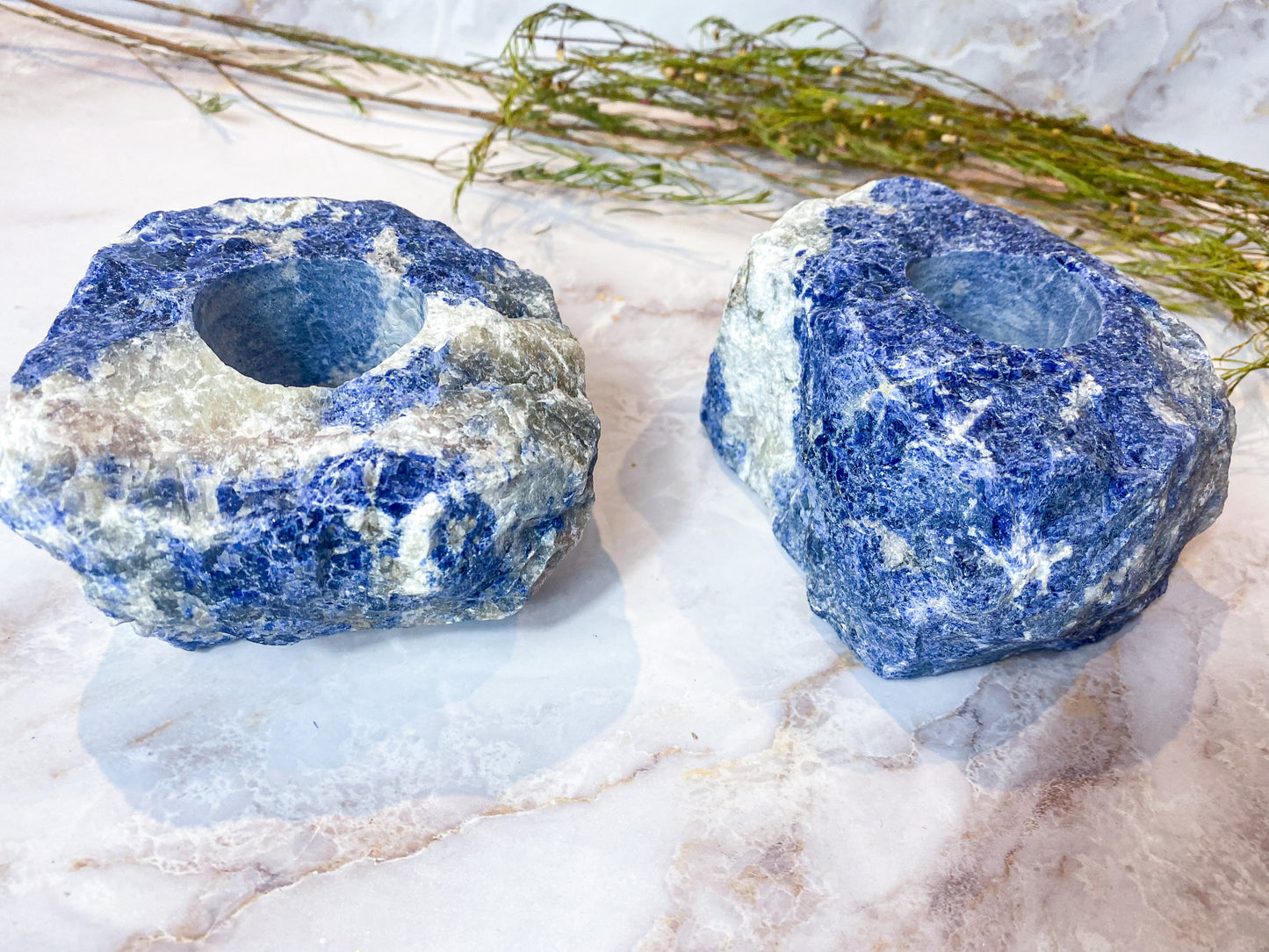 Sodalite Candle Holders