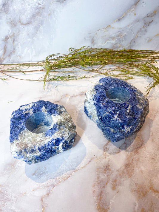 Sodalite Candle Holders