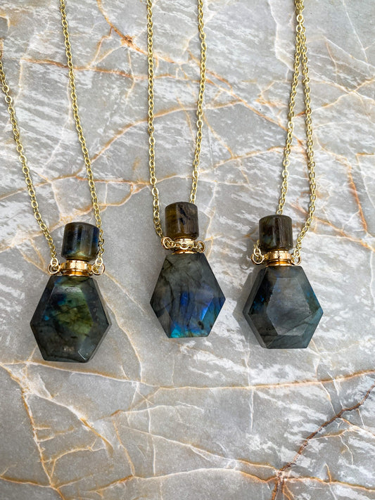 Labradorite Perfume Necklaces