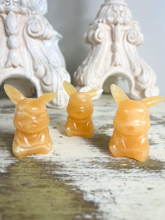 Mini Orange Calcite Pikachu