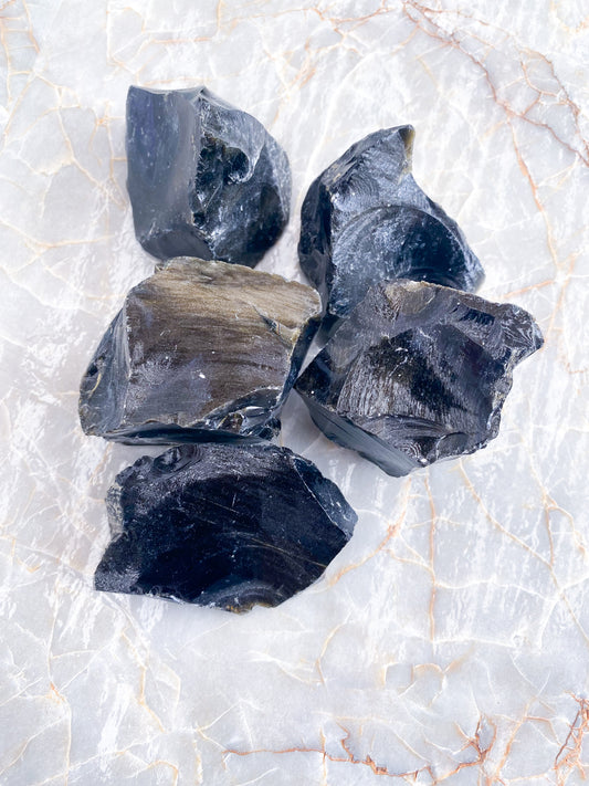 Raw Golden Sheen Obsidian Chunks