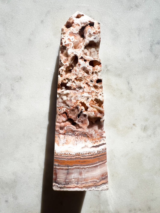 Mexican Crazy Lace Agate Tower A