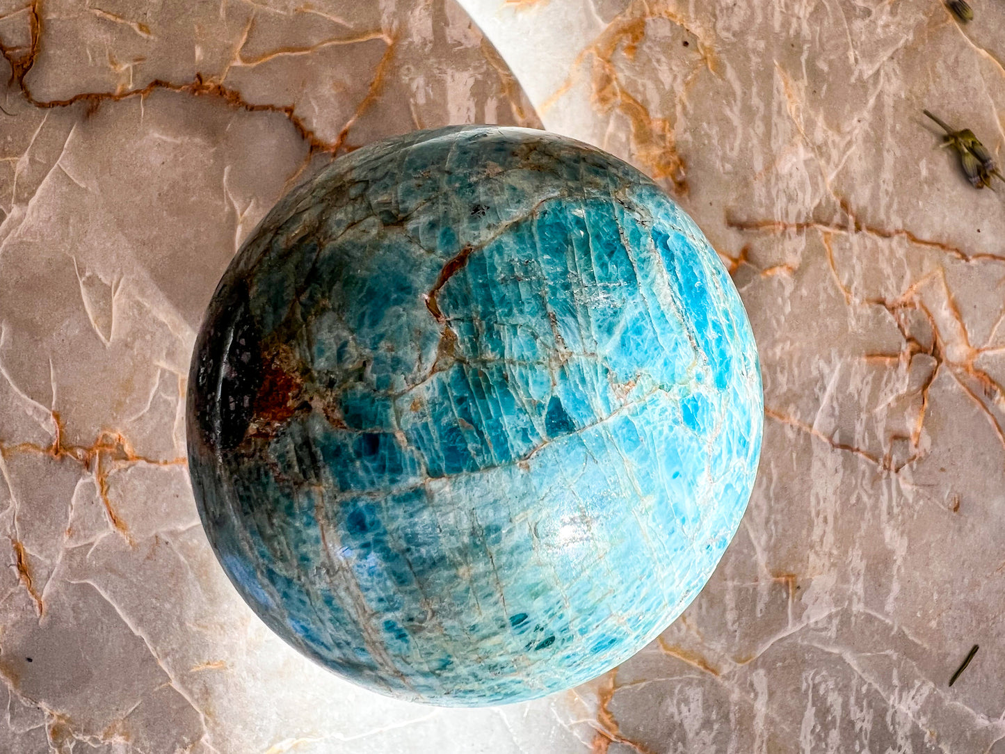 Blue Apatite Sphere